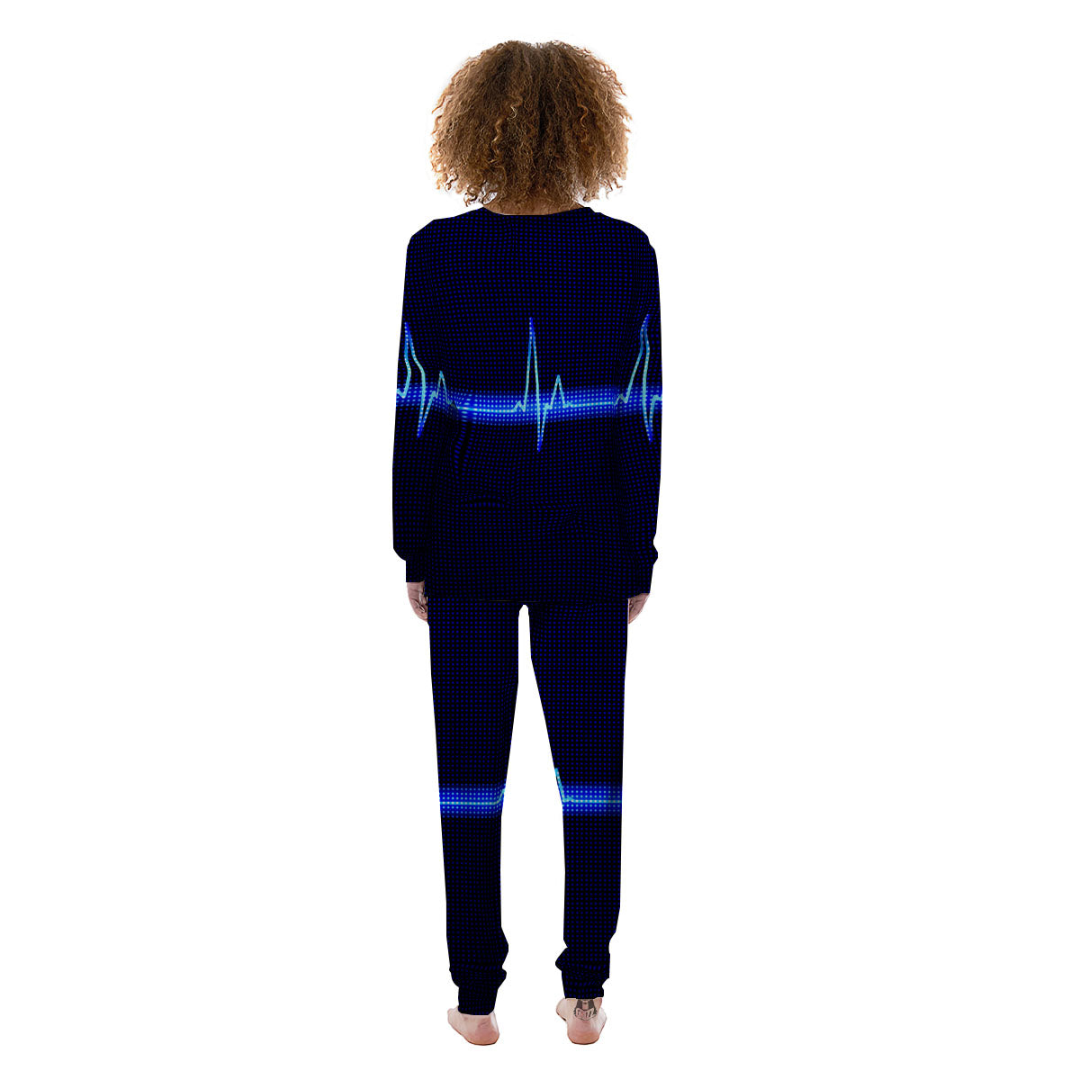 Electrocardiogram Heartbeat Print Women's Pajamas-grizzshop
