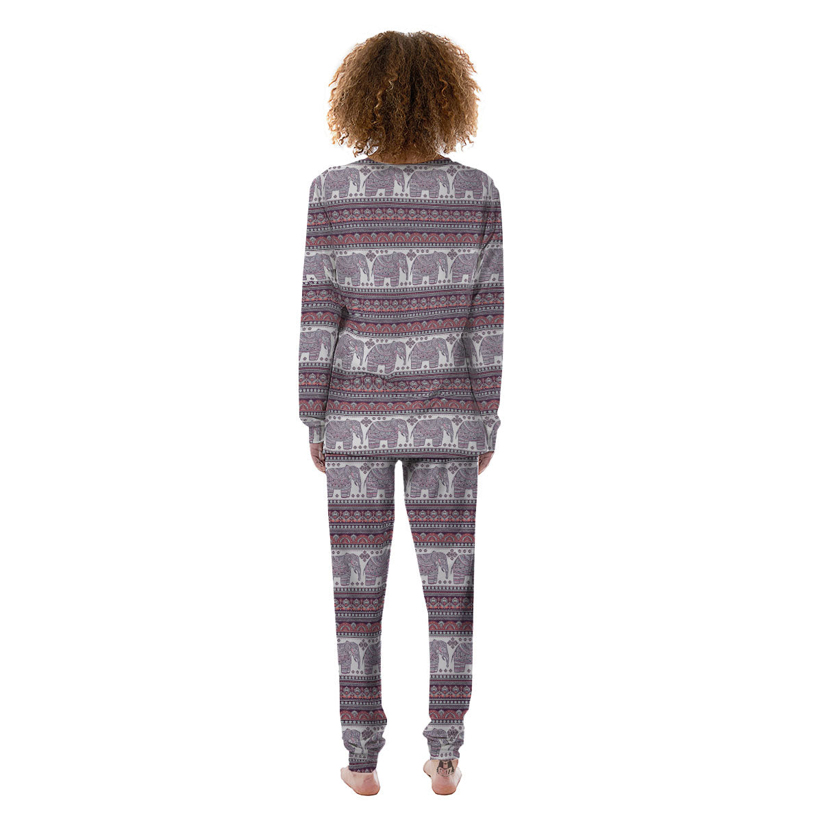 Elephant Indian Bohemian Print Pattern Women's Pajamas-grizzshop
