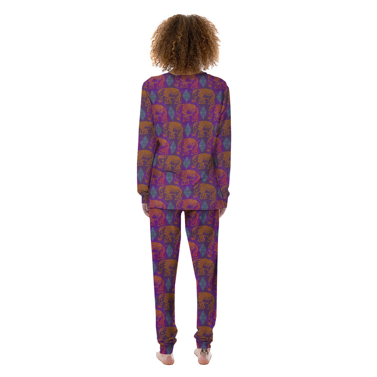 Elephant Indian Boho Print Pattern Women's Pajamas-grizzshop