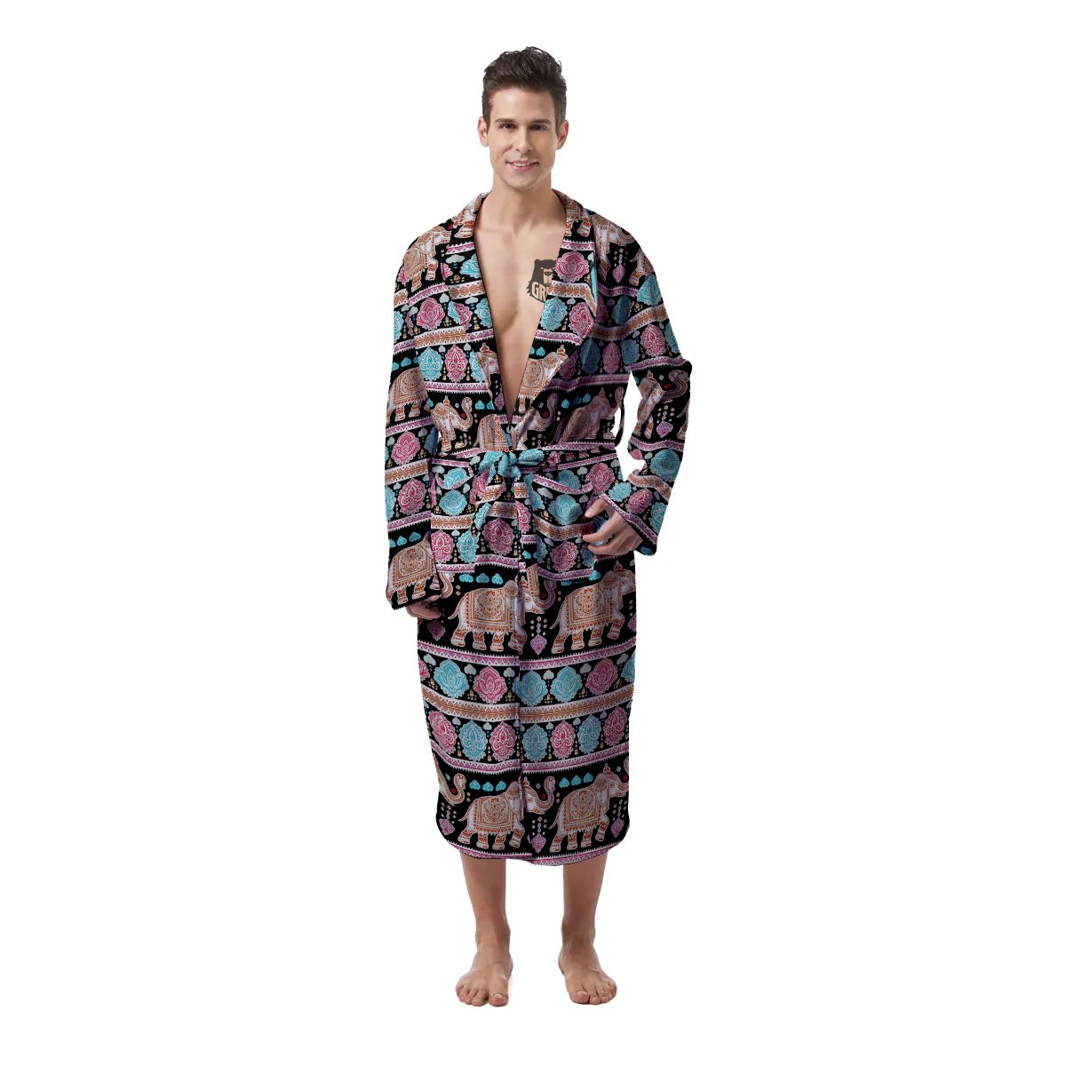 Eagle Aztec Print Pattern Men Long Robe