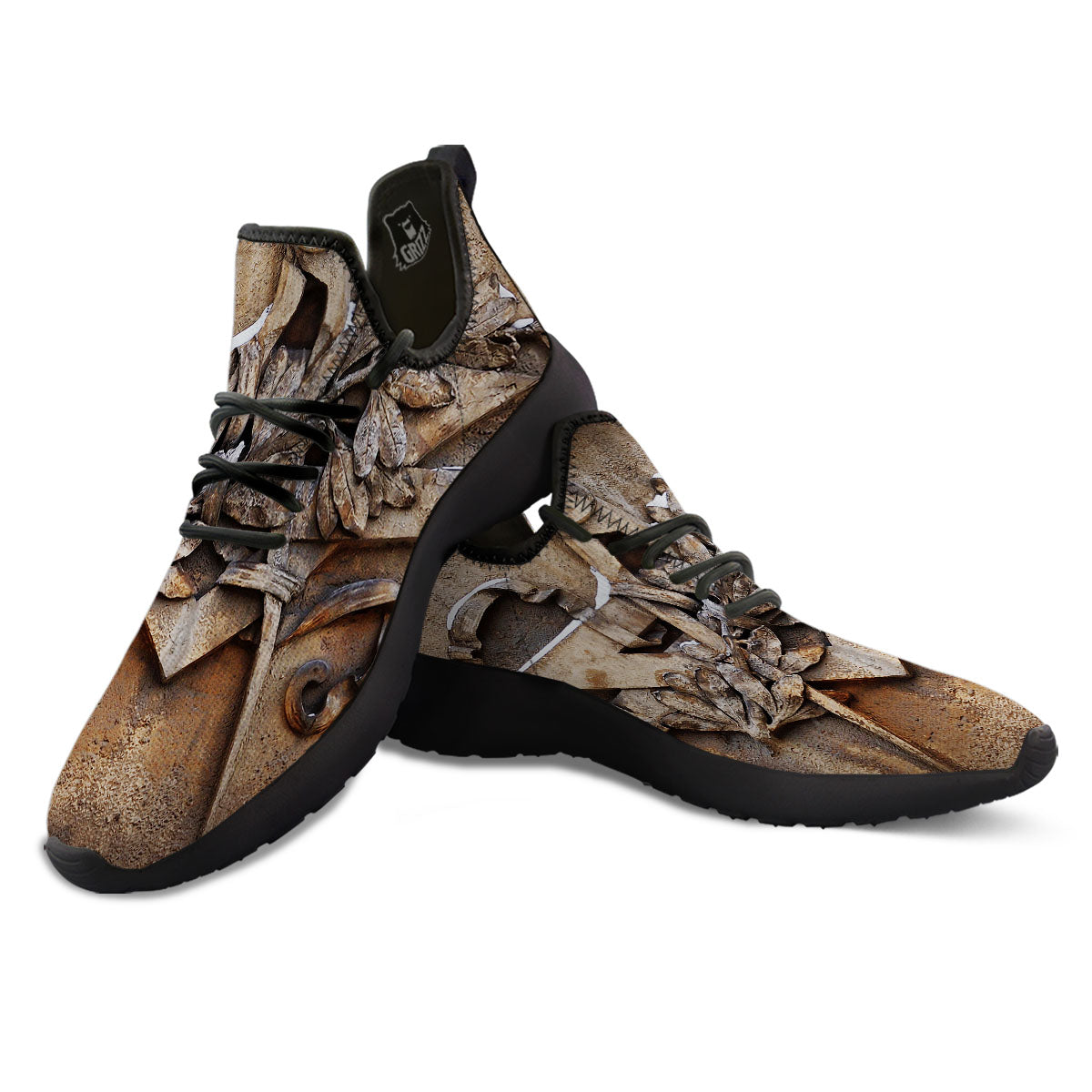 Emblem Freemasonry Print Black Athletic Shoes-grizzshop