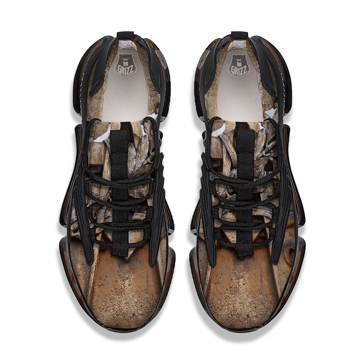 Emblem Freemasonry Print Black Gym Shoes-grizzshop