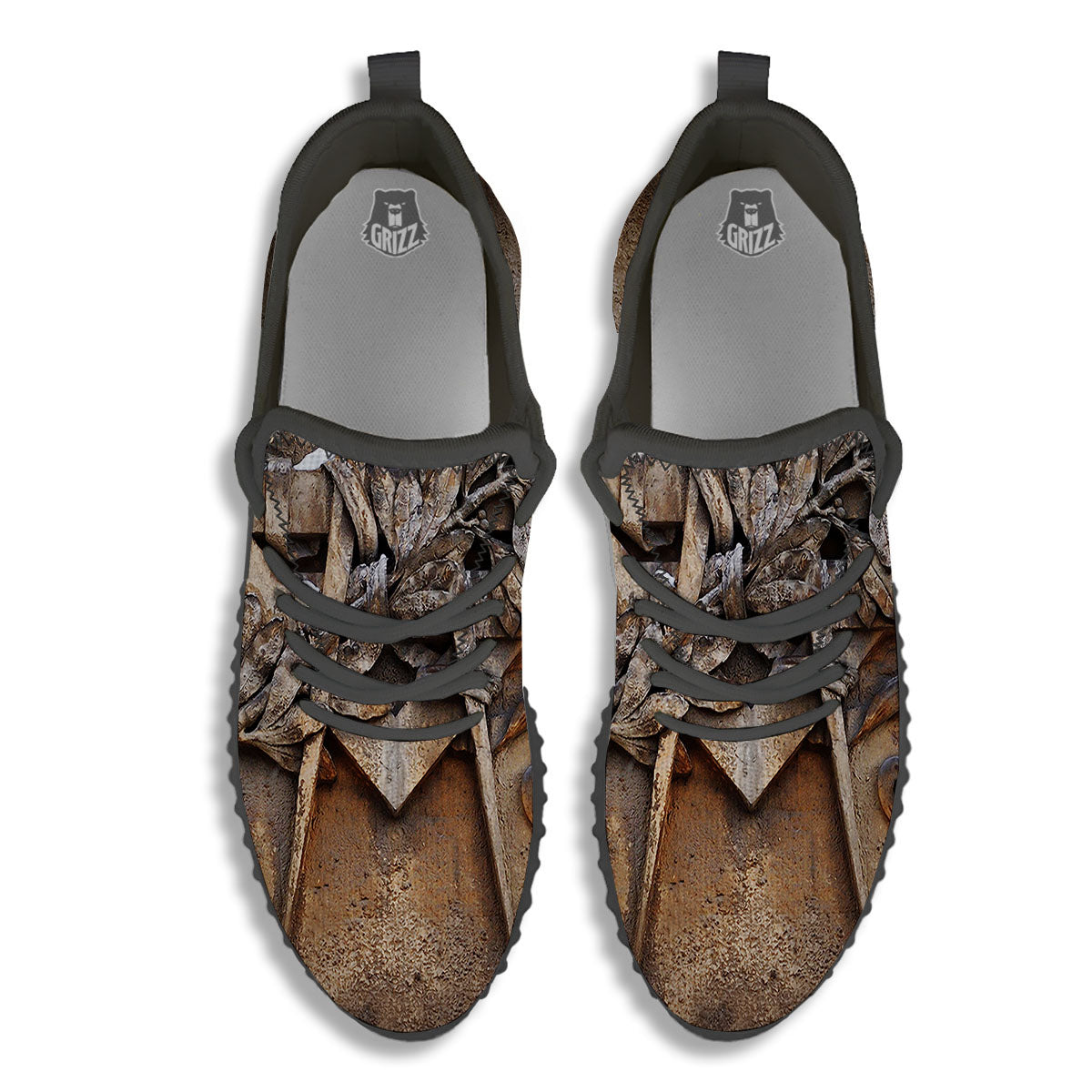 Emblem Freemasonry Print Black Walking Shoes-grizzshop