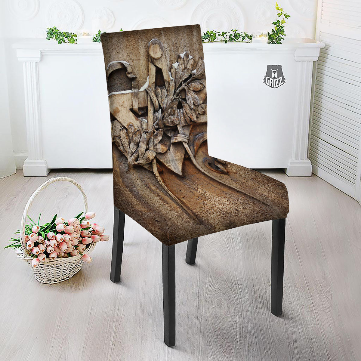 Emblem Freemasonry Print Dining Chair Slipcover-grizzshop