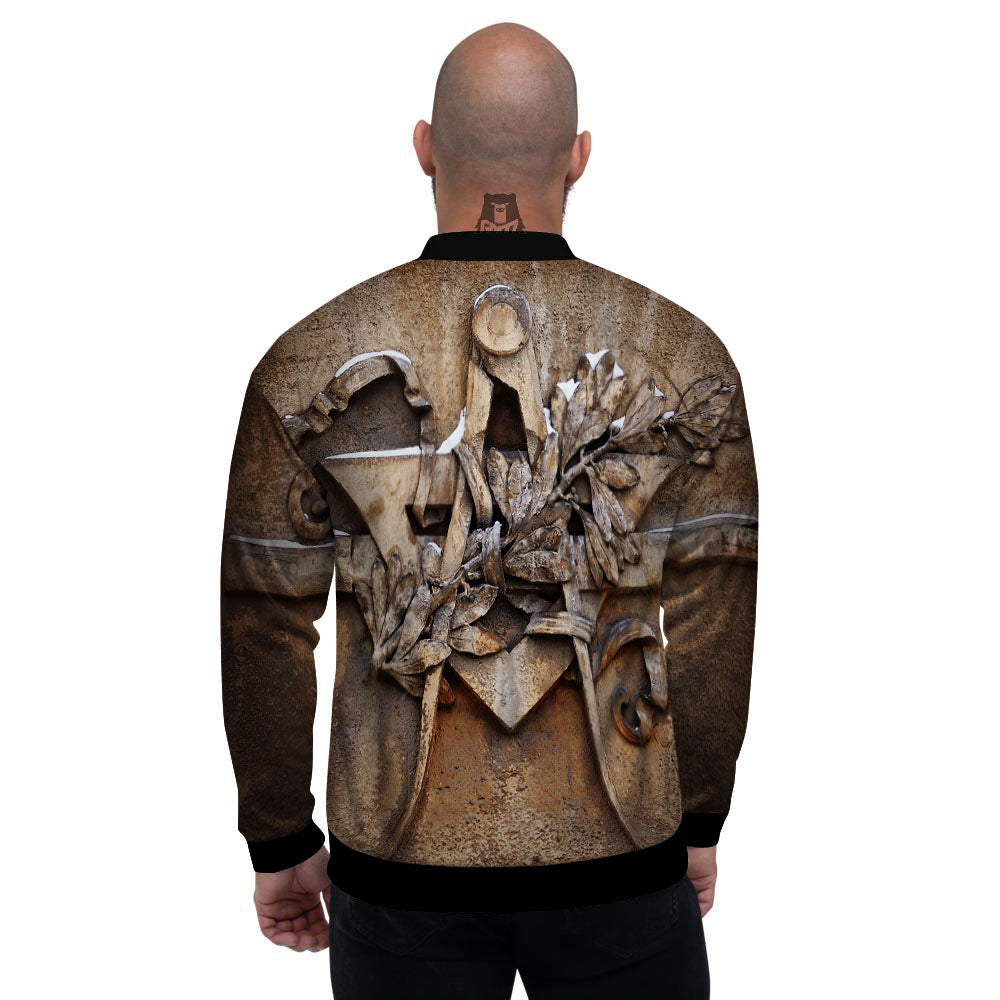 Emblem Freemasonry Print Men's Bomber Jacket-grizzshop