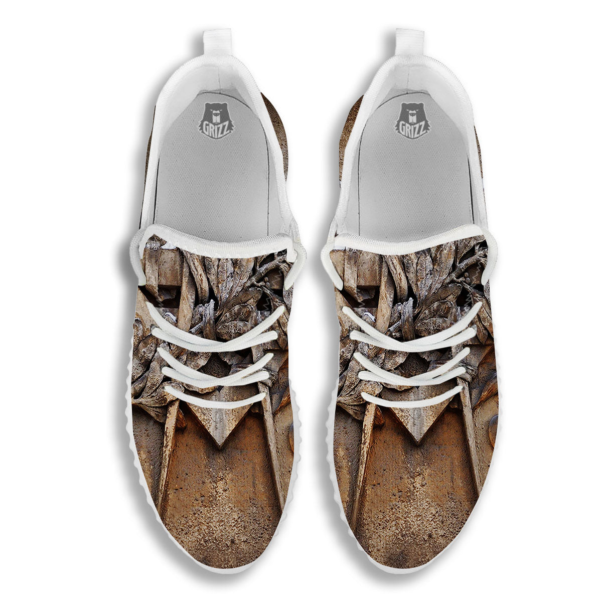 Emblem Freemasonry Print White Walking Shoes-grizzshop