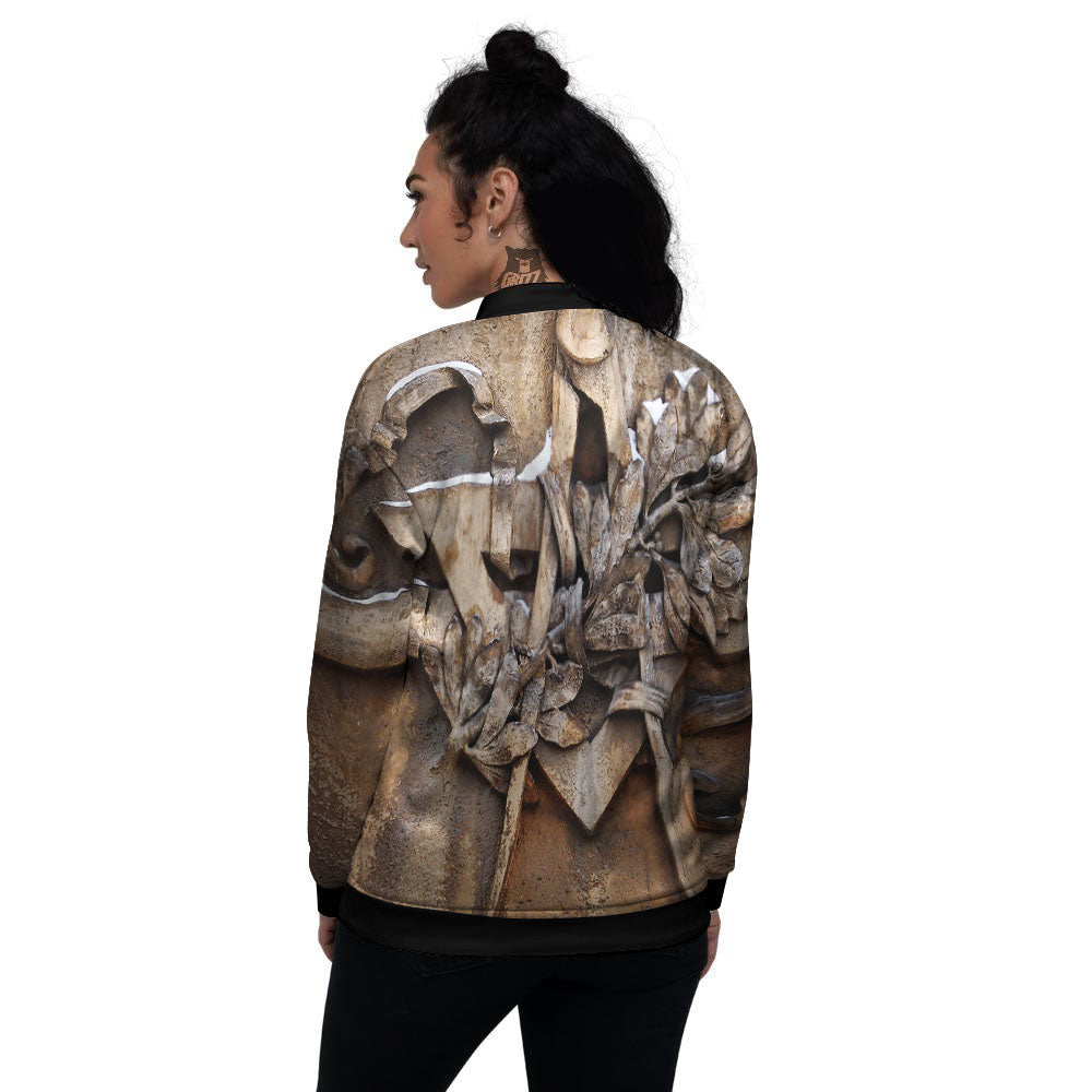 Emblem Freemasonry Print Women's Bomber Jacket-grizzshop