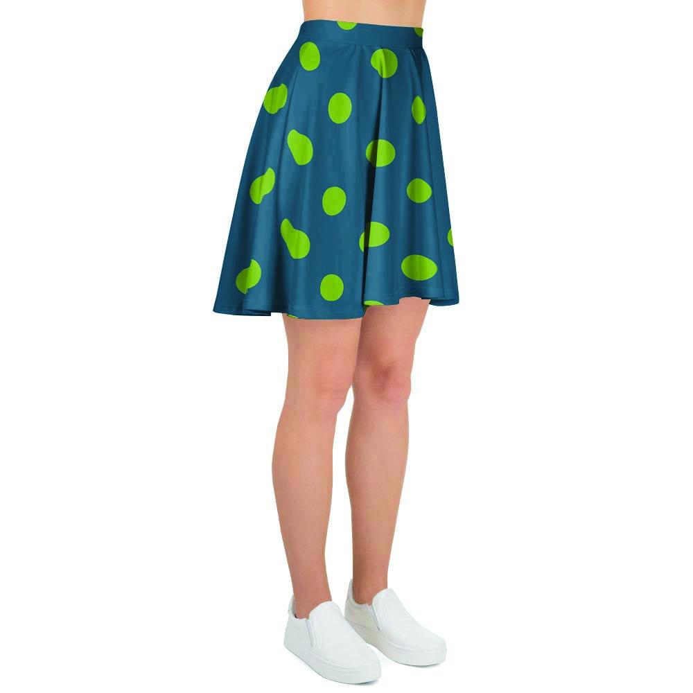 Emerald Green Polka Dot Women's Skirt-grizzshop