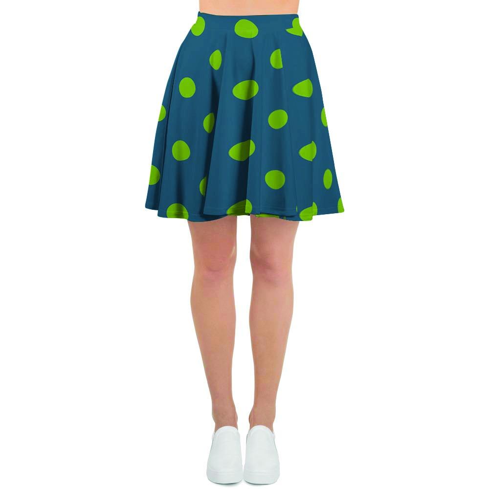 Emerald Green Polka Dot Women's Skirt-grizzshop