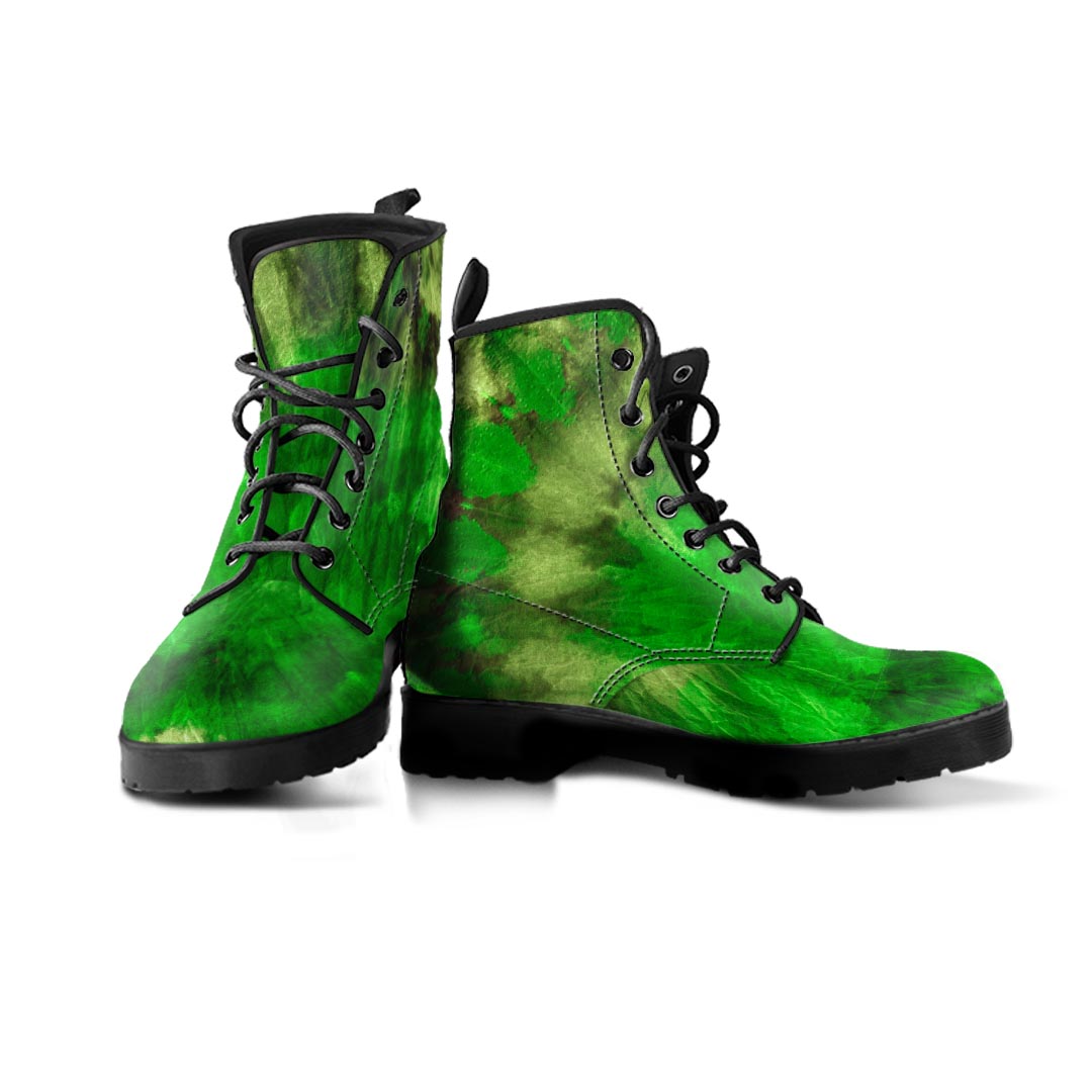Emerald Green Tie Dye Men's Boots-grizzshop