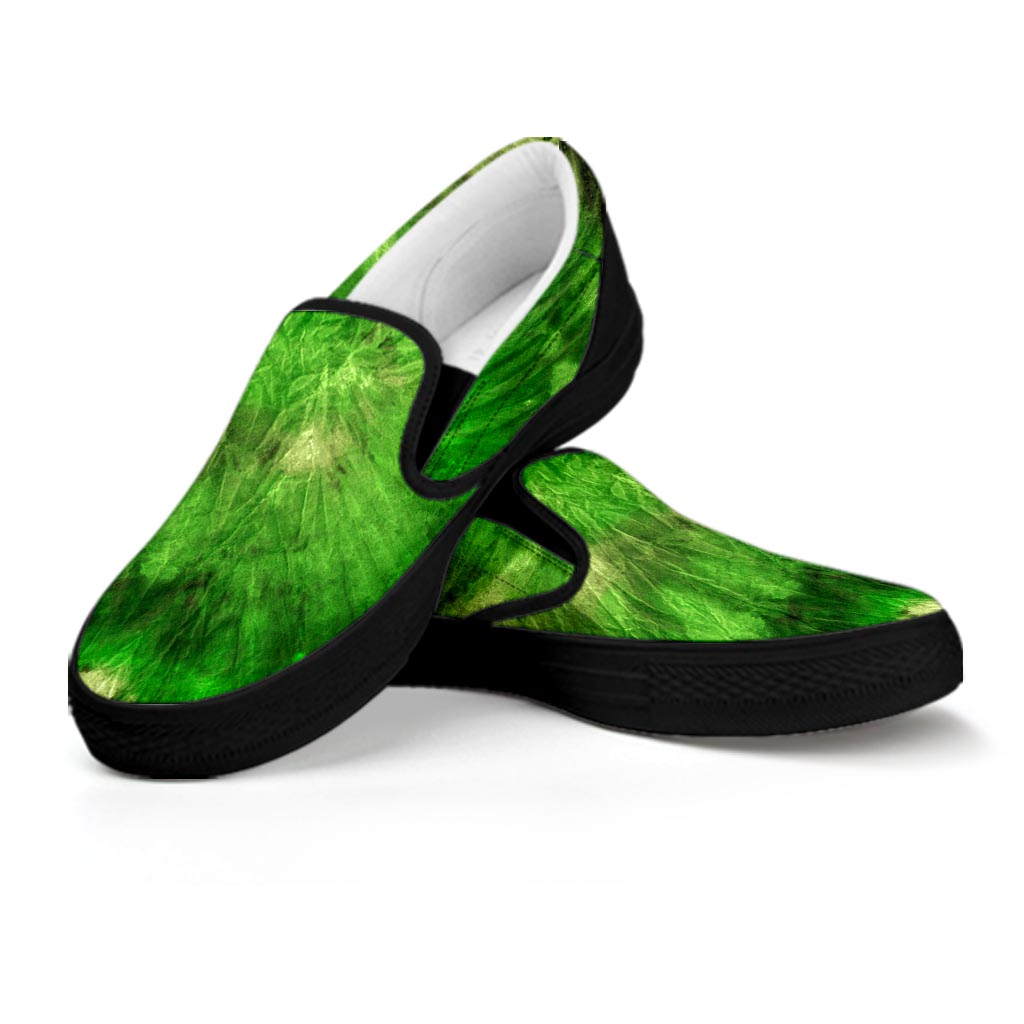 Emerald Green Tie Dye Men's Low Top Shoes