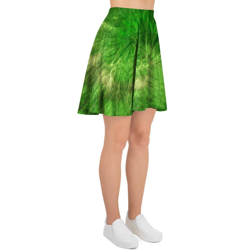 Emerald Green Tie Dye Women's Skirt-grizzshop