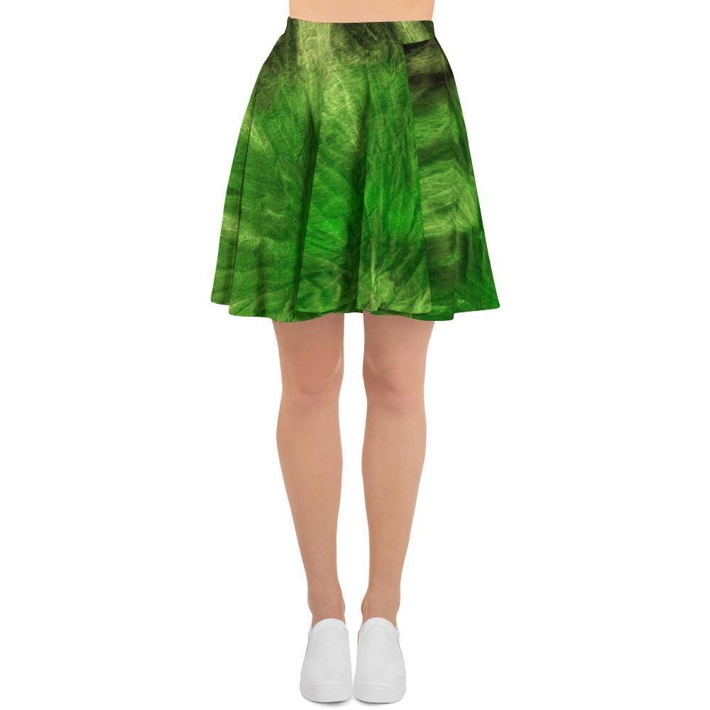 Emerald Green Tie Dye Women's Skirt-grizzshop