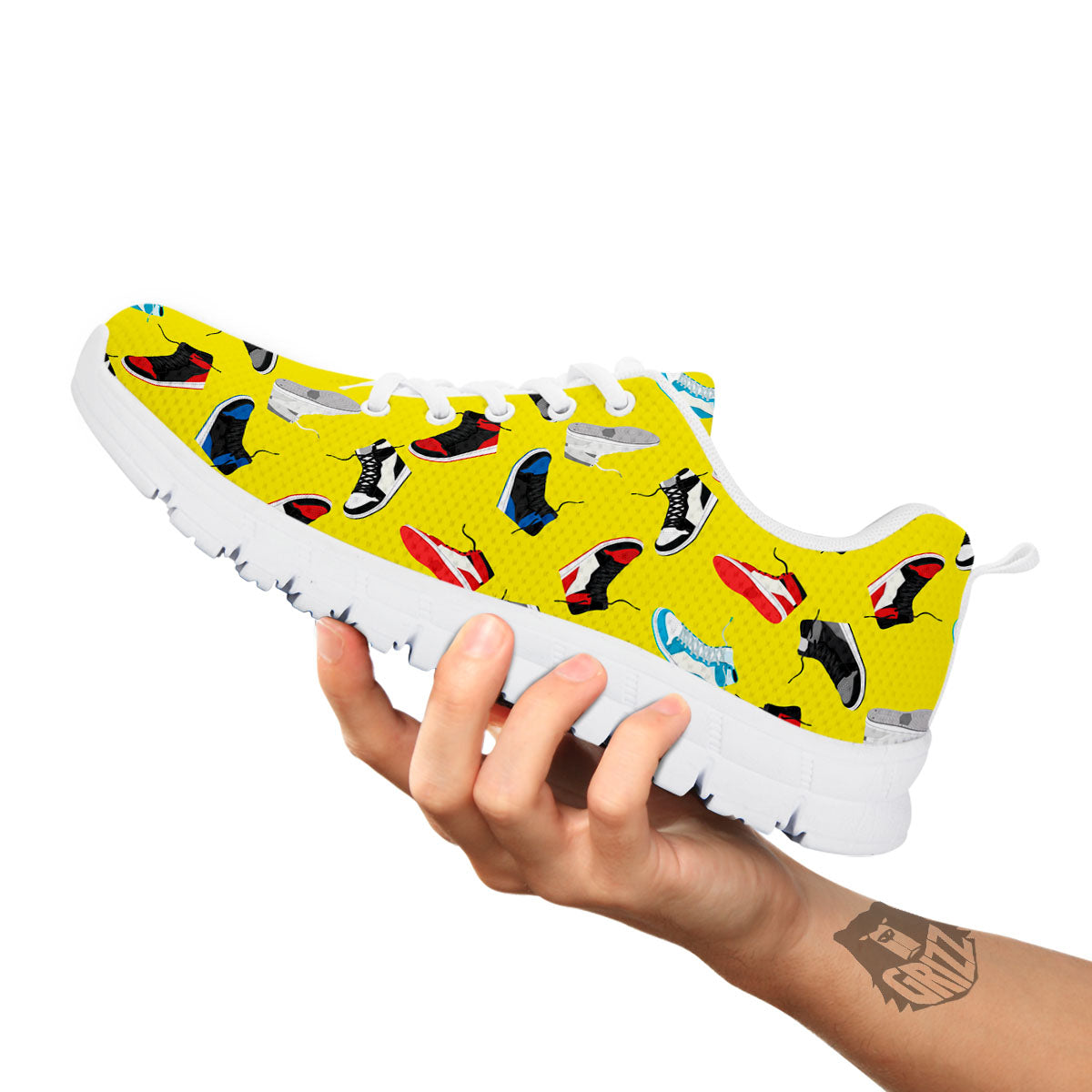 Emo Shoes Print Pattern White Sneaker-grizzshop