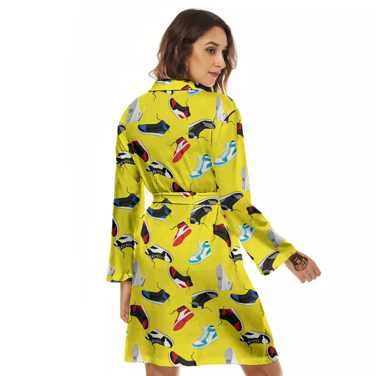 Emo Shoes Print Pattern Women's Robe-grizzshop