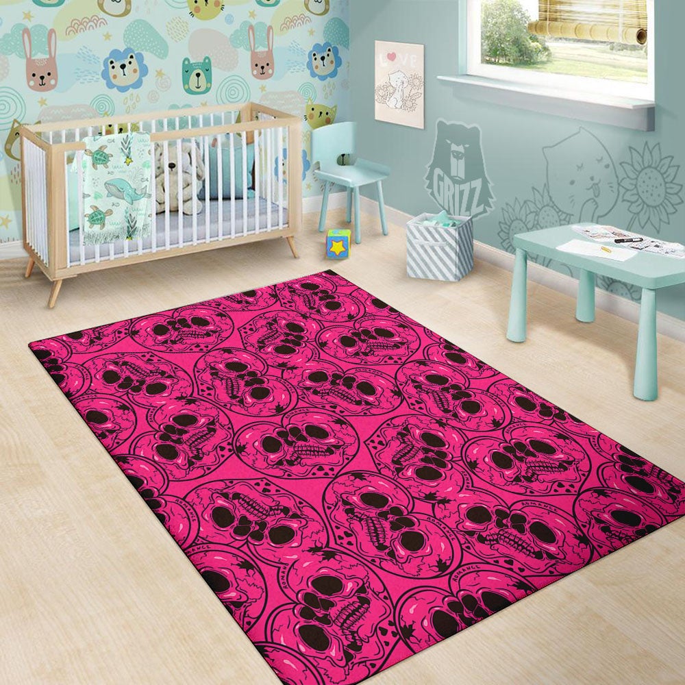 Emo Symbols Pink Print Pattern Floor Mat-grizzshop