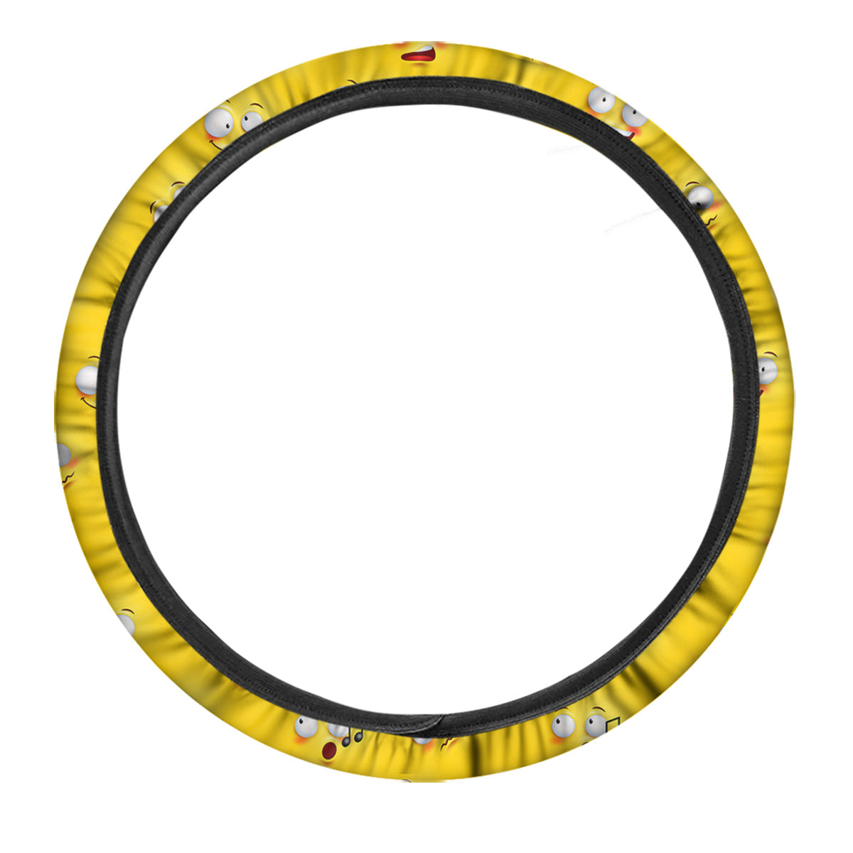 Emoji 3D Face Print Pattern Car Steering Wheel Cover-grizzshop