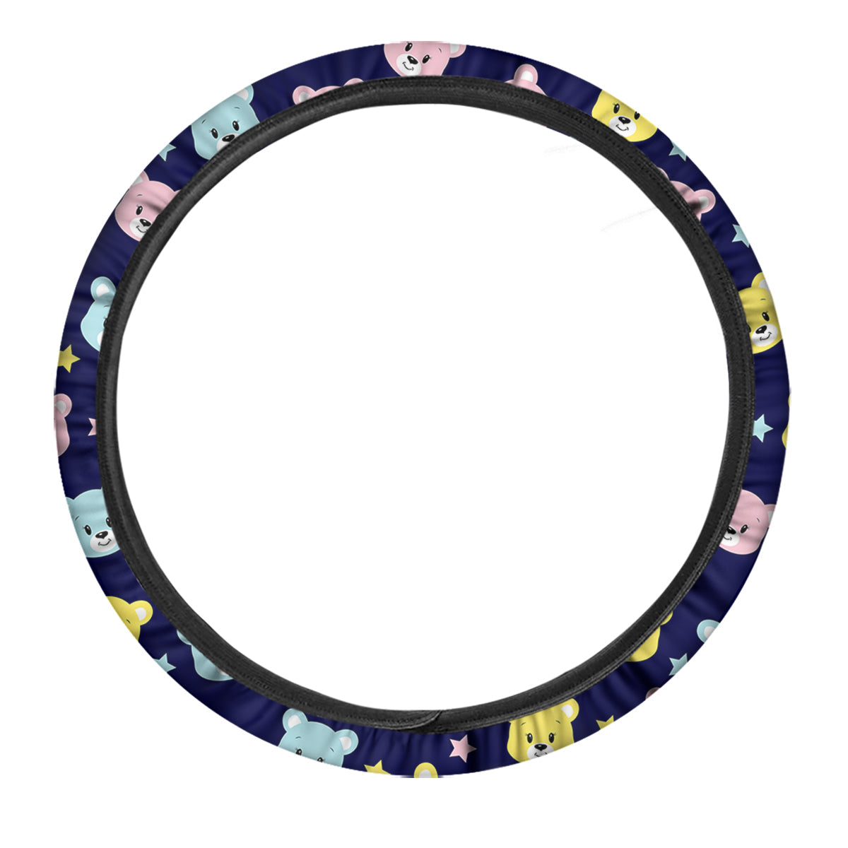 Emoji Bear Print Pattern Car Steering Wheel Cover-grizzshop