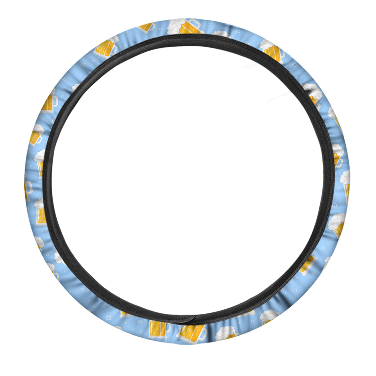 Emoji Beer Print Pattern Car Steering Wheel Cover-grizzshop