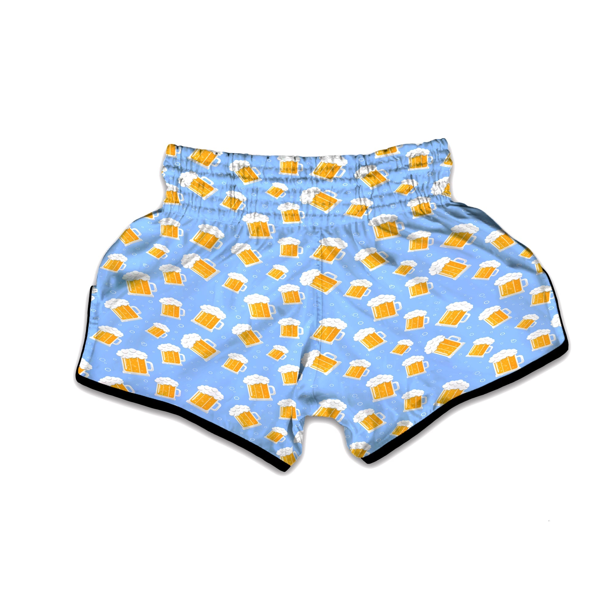 Emoji Beer Print Pattern Muay Thai Boxing Shorts-grizzshop