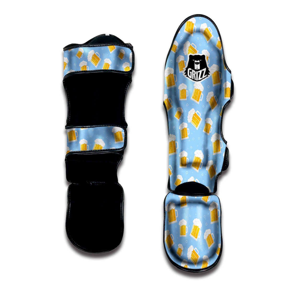Emoji Beer Print Pattern Muay Thai Shin Guards-grizzshop