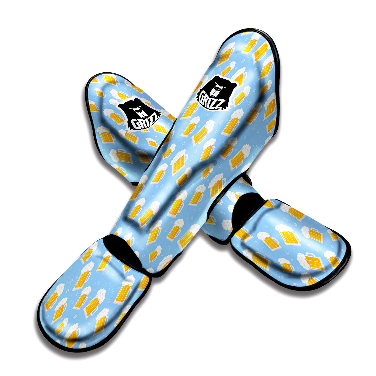 Emoji Beer Print Pattern Muay Thai Shin Guards-grizzshop