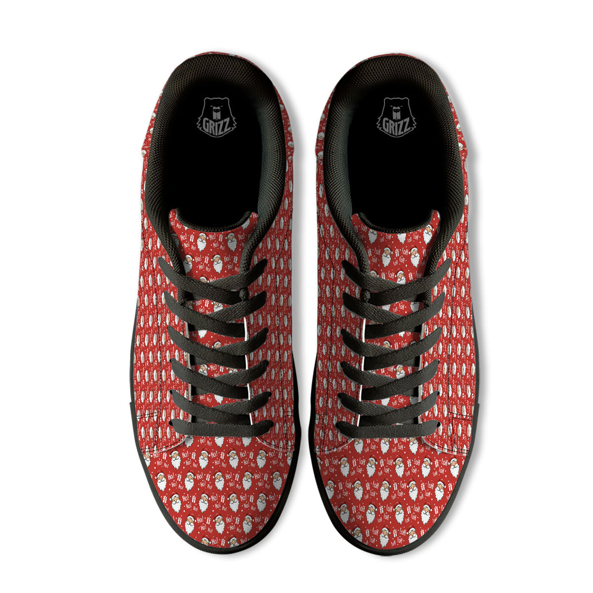 Emoji Christmas Print Pattern Black Low Top Sneakers-grizzshop