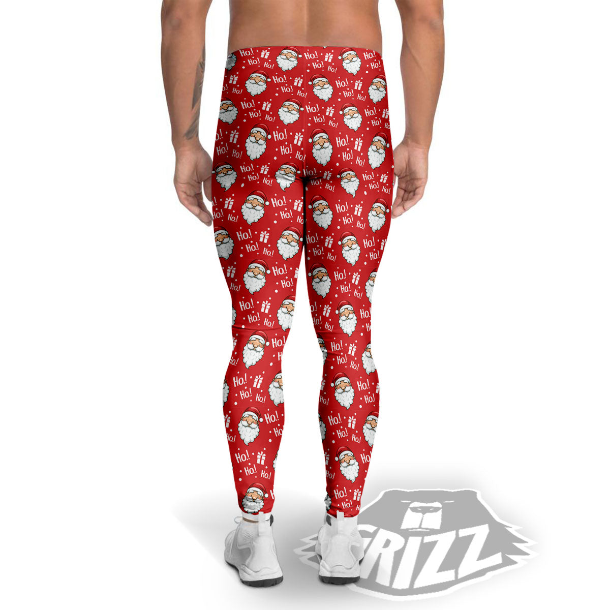 Emoji Christmas Print Pattern Men's Leggings-grizzshop