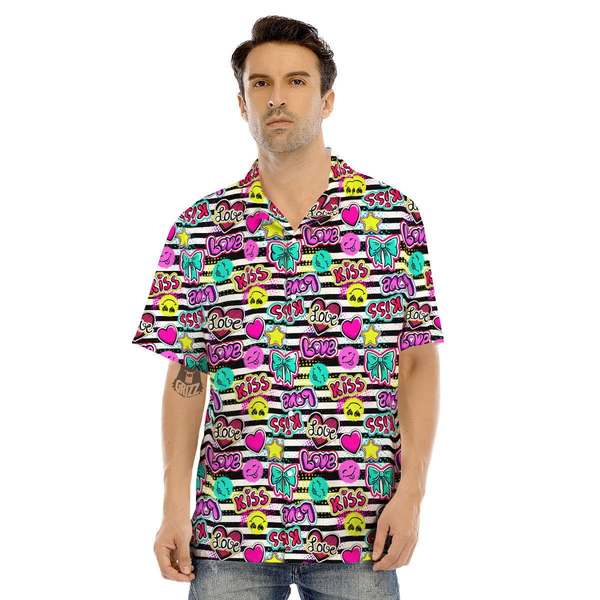 Emoji Pattern Print Men Long Robe