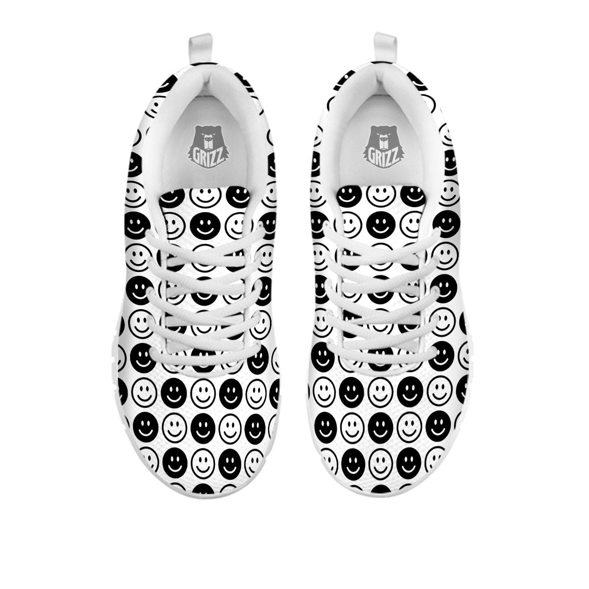 Emoji Funny Print Pattern White Sneaker-grizzshop