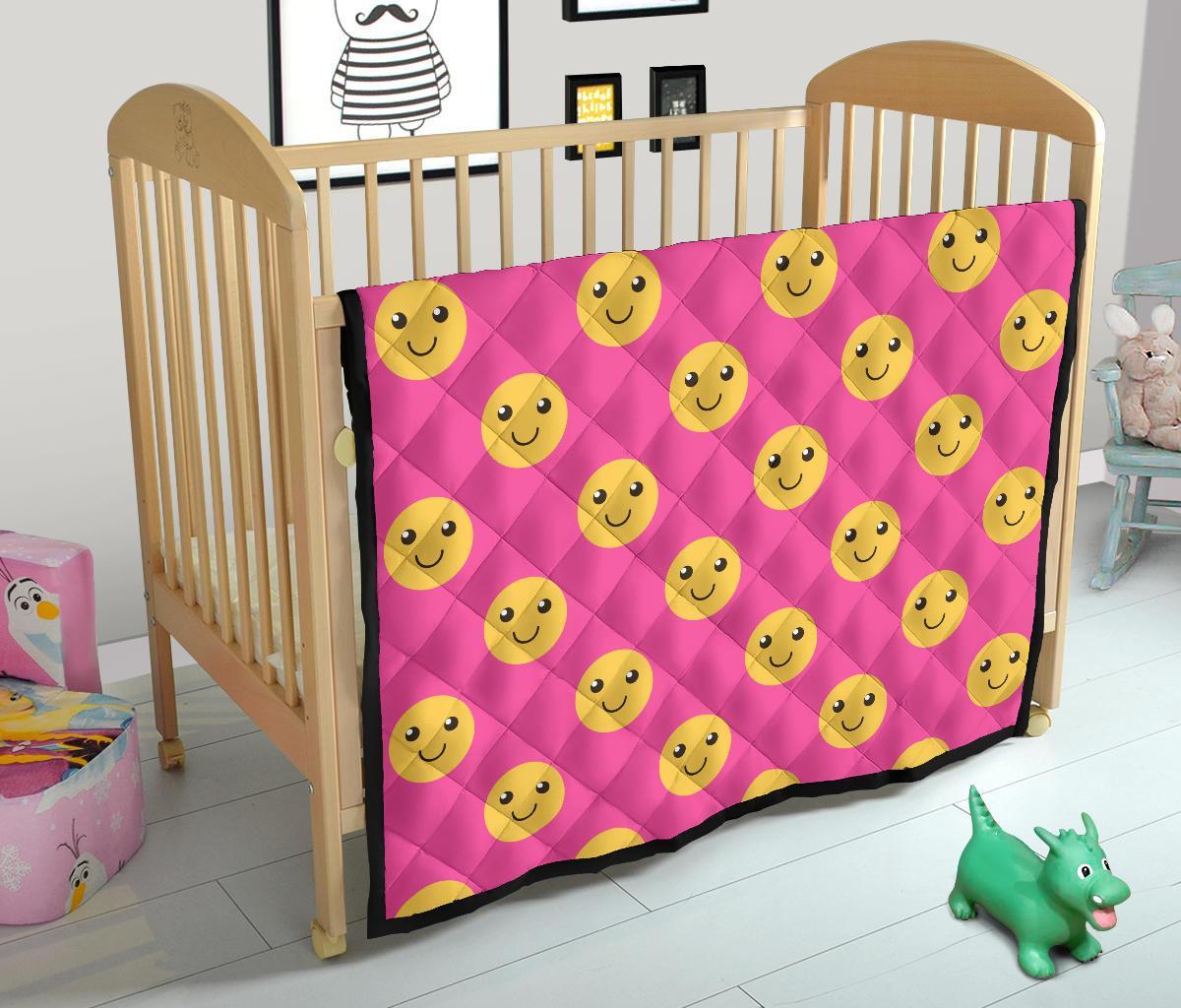 Emoji Pink Pattern Print Quilt-grizzshop