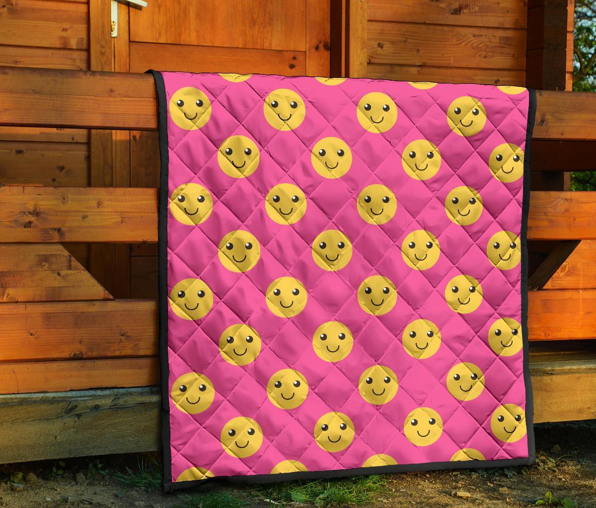Emoji Pink Pattern Print Quilt-grizzshop