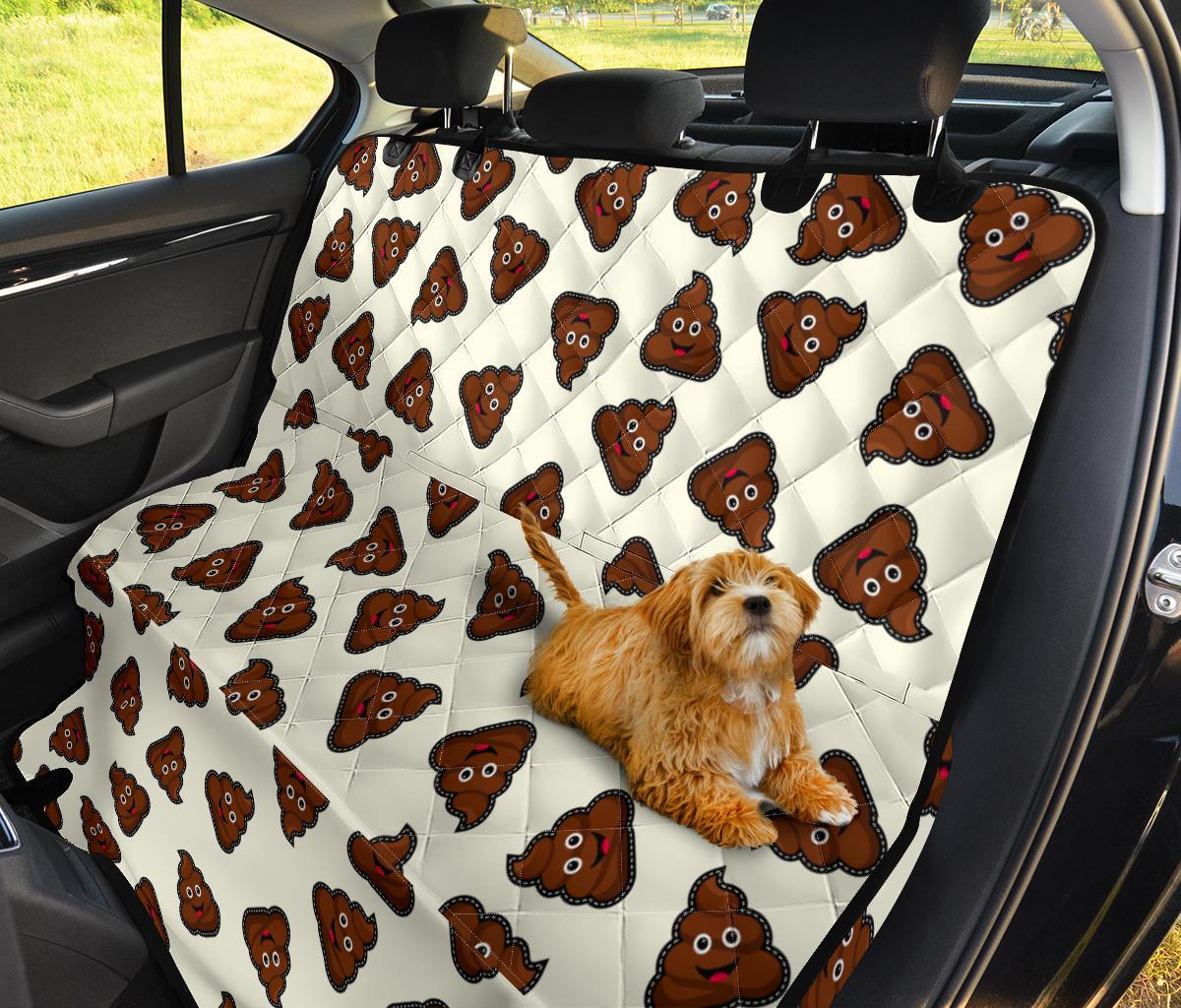 Emoji Poop Pattern Print Pet Car Seat Cover-grizzshop