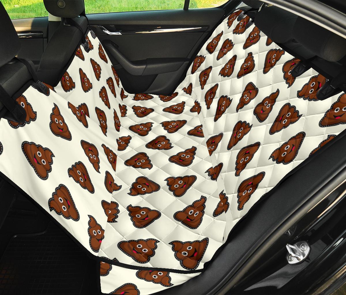 Emoji Poop Pattern Print Pet Car Seat Cover-grizzshop