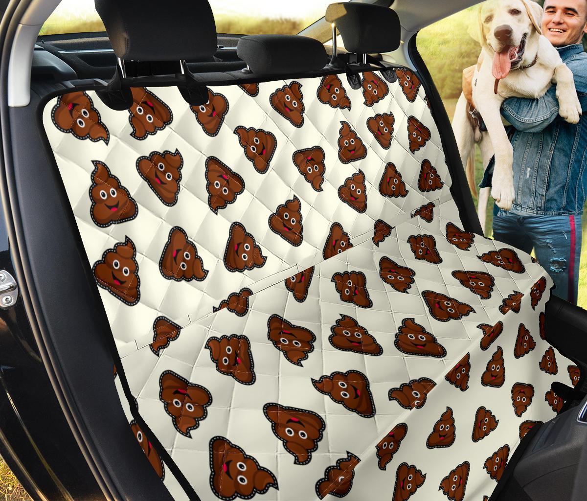 Emoji Poop Pattern Print Pet Car Seat Cover-grizzshop
