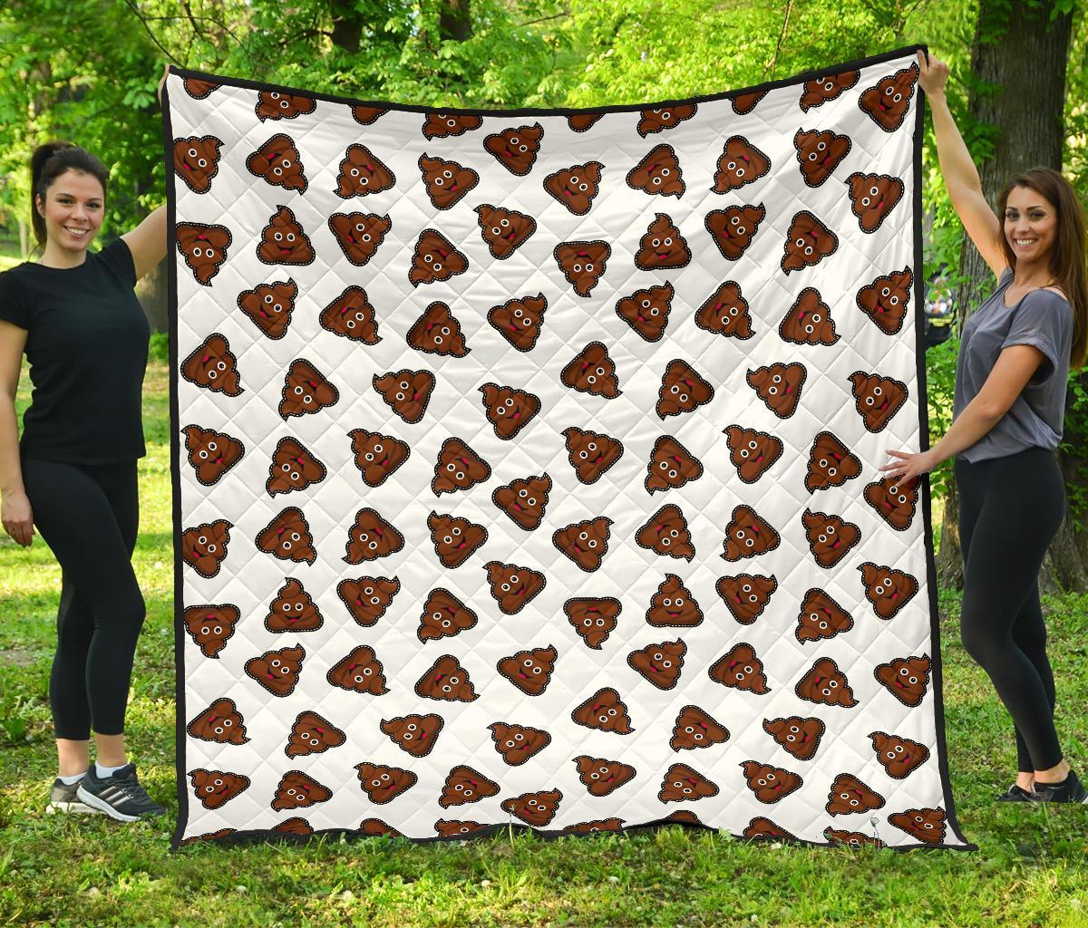 Emoji Poop Pattern Print Leather Tote Bag main image 0