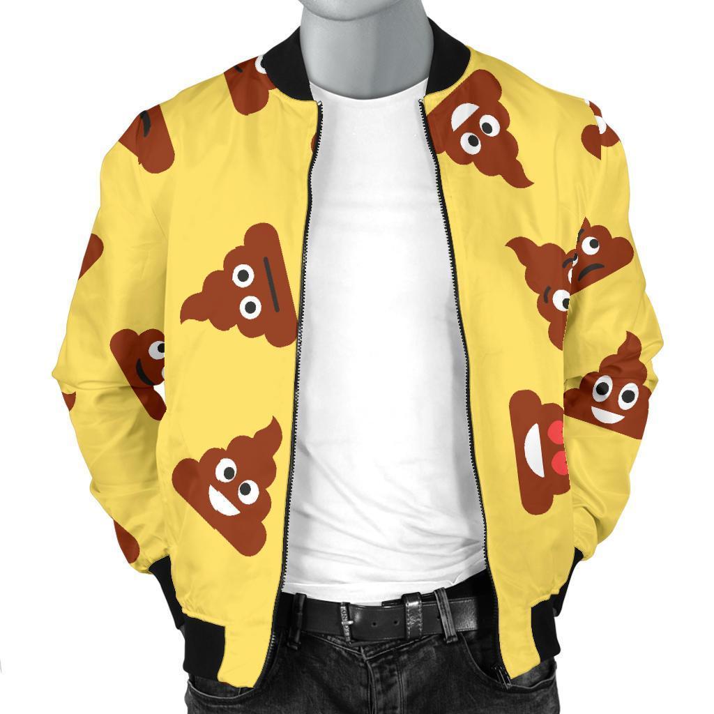 Emoji Poop Print Pattern Men's Bomber Jacket-grizzshop