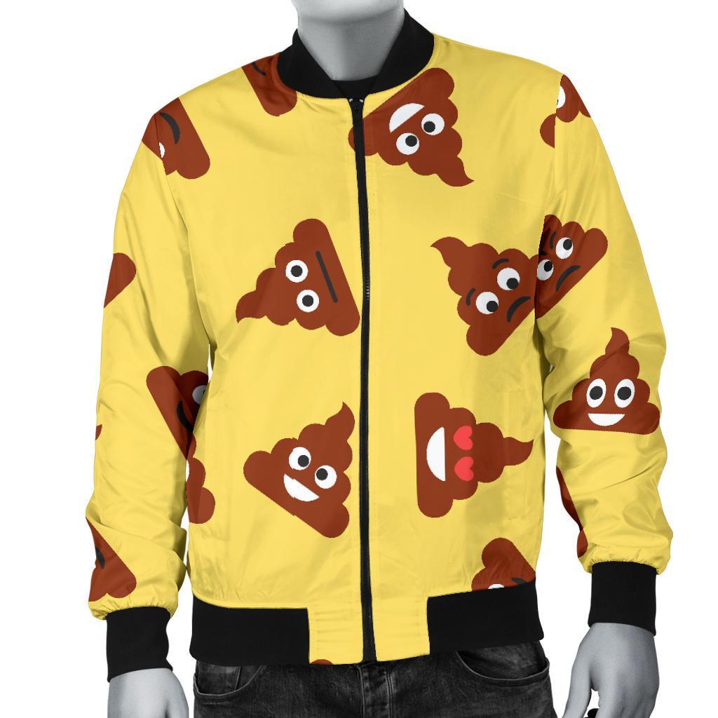 Emoji Poop Print Pattern Men's Bomber Jacket-grizzshop