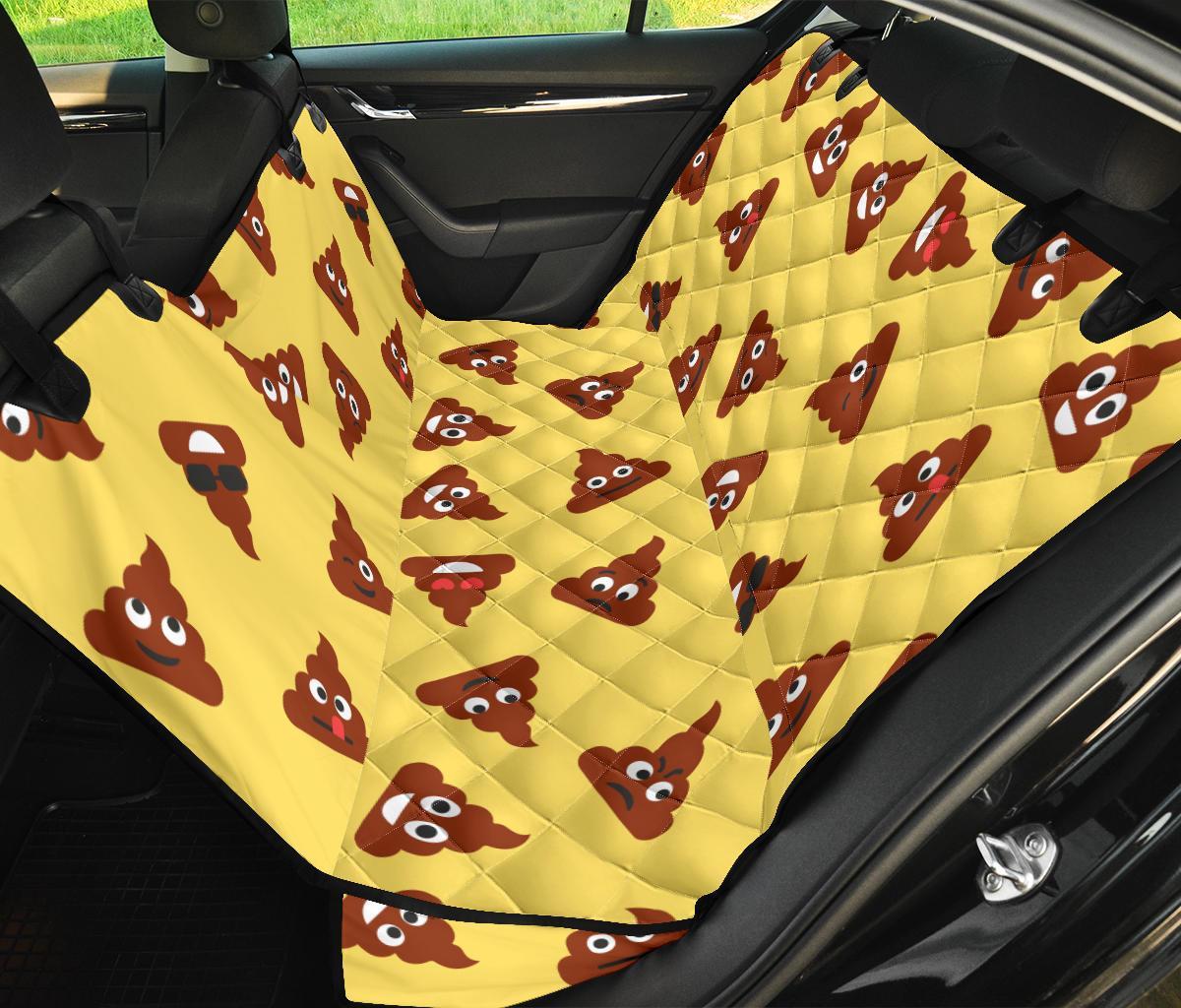 Emoji Poop Print Pattern Pet Car Seat Cover-grizzshop