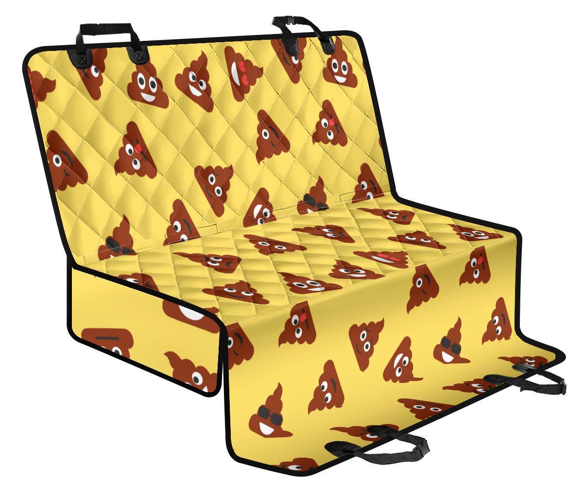 Emoji Poop Print Pattern Pet Car Seat Cover-grizzshop