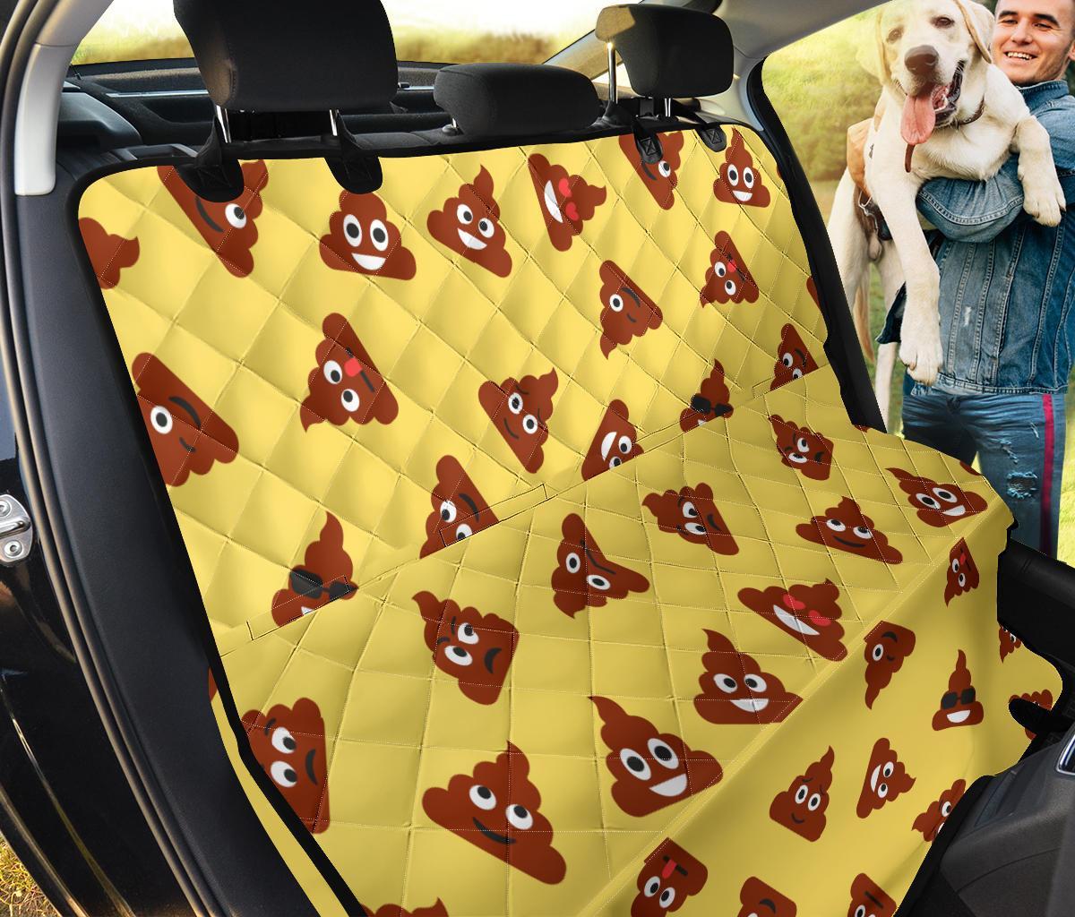 Emoji Poop Print Pattern Pet Car Seat Cover-grizzshop