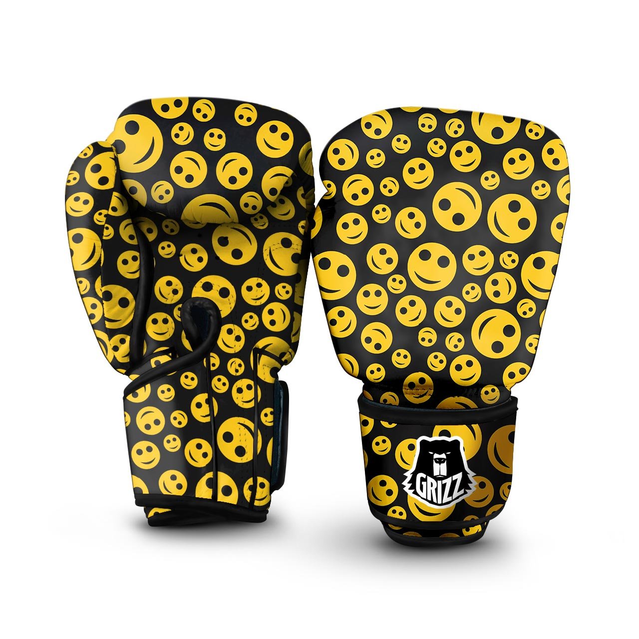 Emoji Smiley Faces Print Pattern Boxing Gloves-grizzshop