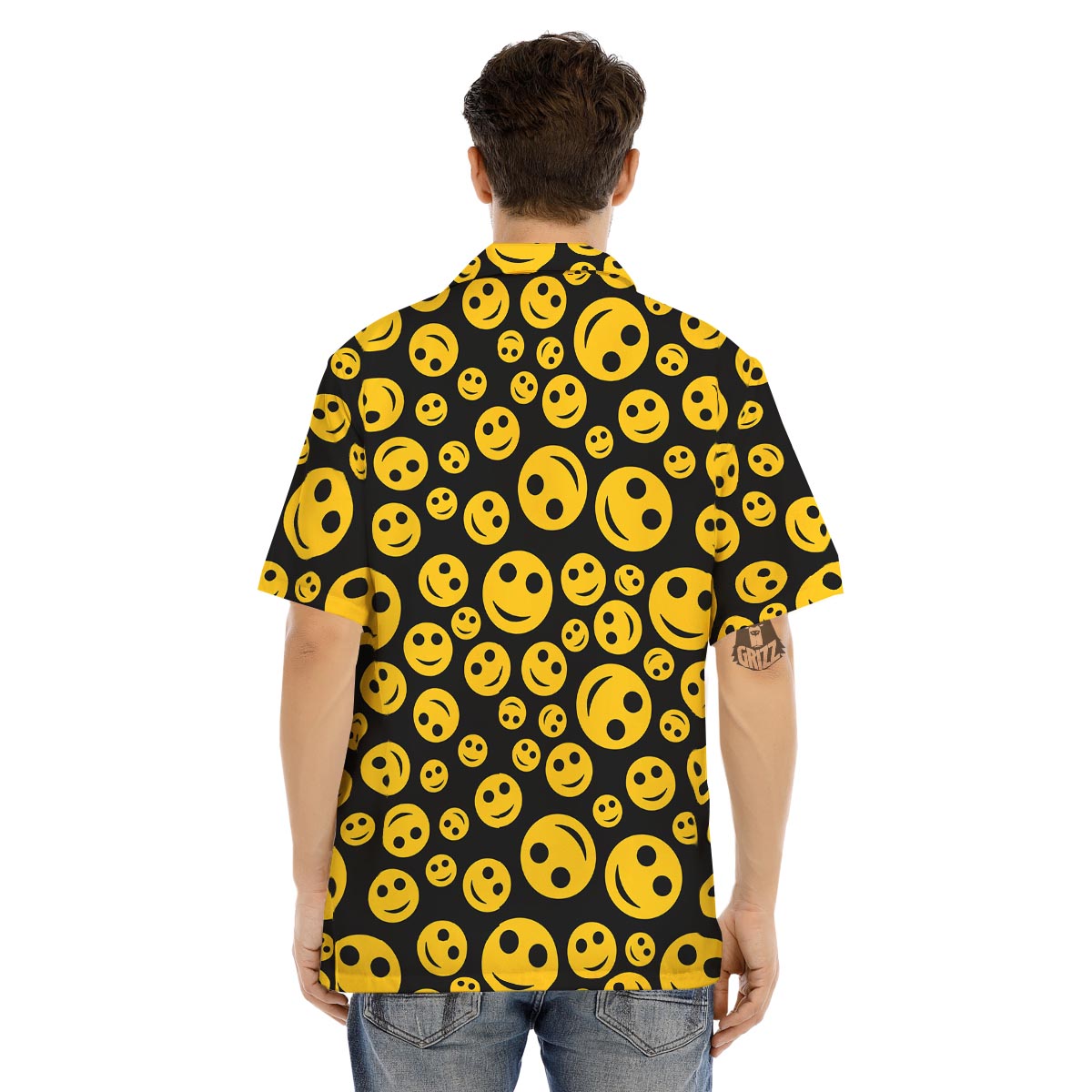 Emoji Smiley Faces Print Pattern Men's Hawaiian Shirt-grizzshop