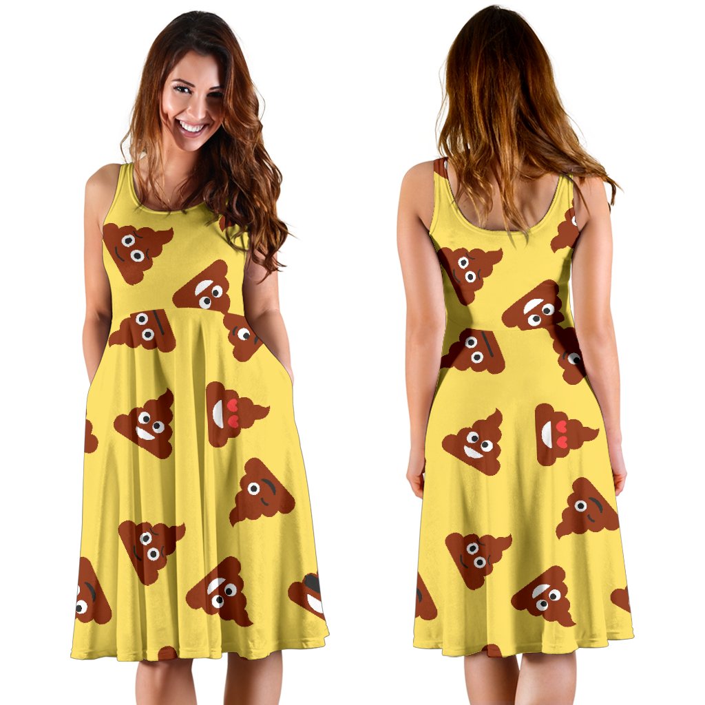 Emoji Poop Print Pattern Dress-grizzshop