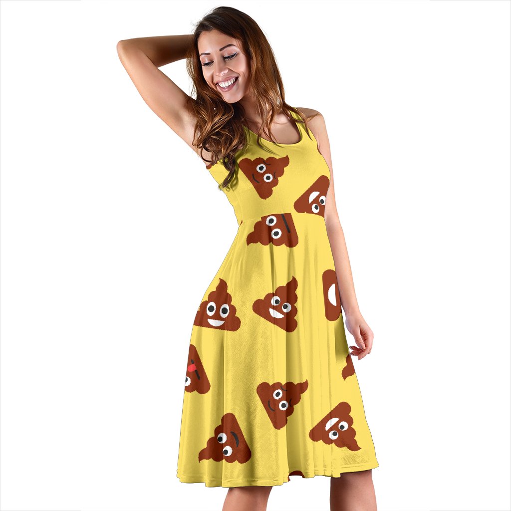 Emoji Poop Print Pattern Dress-grizzshop