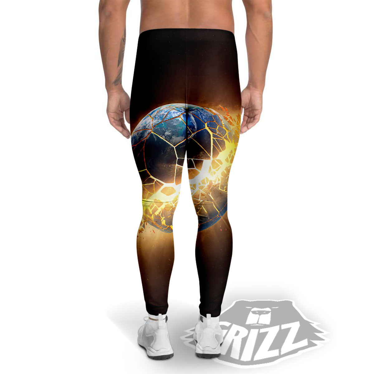 End Of The Earth Print Men's Leggings-grizzshop