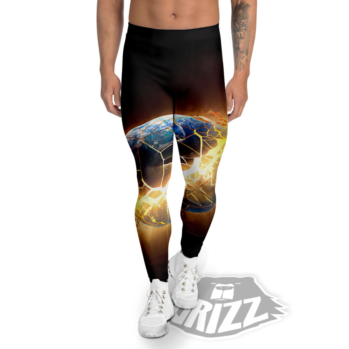 End Of The Earth Print Men's Leggings-grizzshop