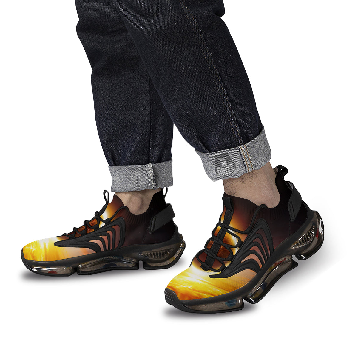 End Of The Planet Apocalyptic Print Black Gym Shoes-grizzshop
