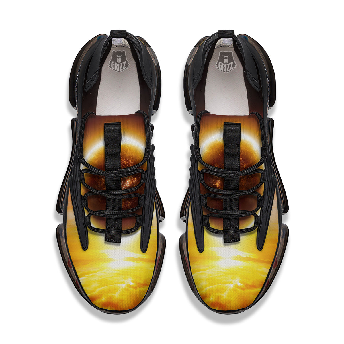 End Of The Planet Apocalyptic Print Black Gym Shoes-grizzshop