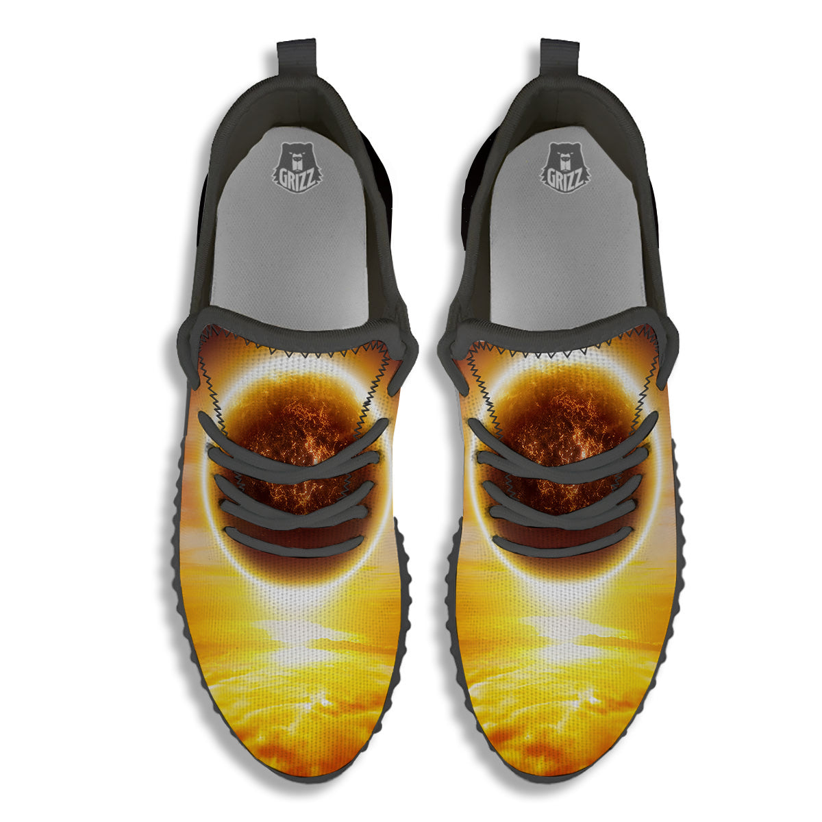 End Of The Planet Apocalyptic Print Black Walking Shoes-grizzshop